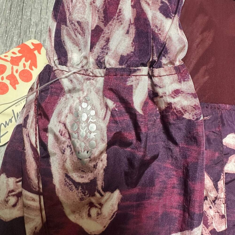 Free People Movement The Way Home Purple Floral Printed Shorts NEW - Picture 8 of 8